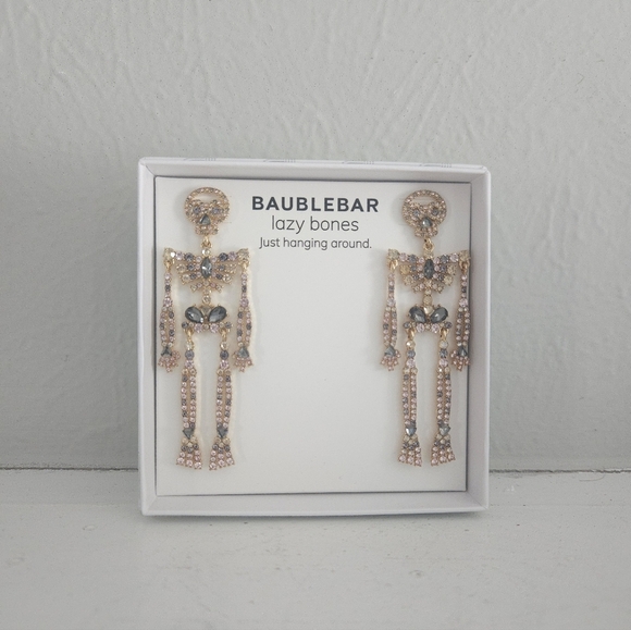 NWT Baublebar Full Body Skeleton Drop Earrings- 'Just Hanging Around' - Picture 2 of 5